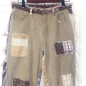 Bandana Patched Detailed Jeans